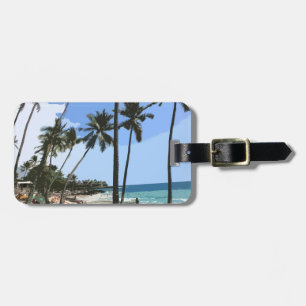 Etiqueta de Bagagem de Cena de Praia Havaiana