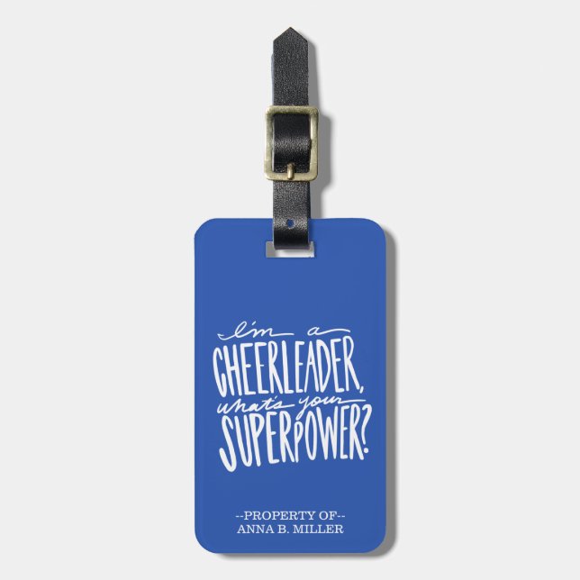 Etiqueta de bagagem de cheerleader - Personalizada (Frente Vertical)
