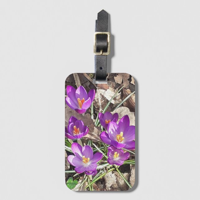 Etiqueta de Bagagem de Croco Roxo (Frente Vertical)