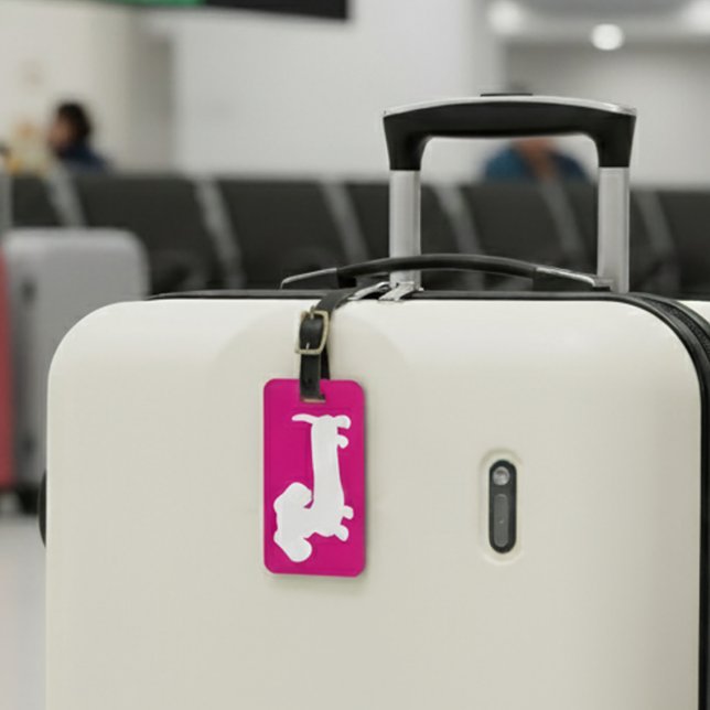 Etiqueta de Bagagem de Dachshund Personalizada Ros (Dachshund Luggage tag)