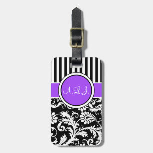 Etiqueta de Bagagem de Damasco, Preto, Branco, Rox
