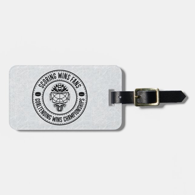 Etiqueta de bagagem de Design de goleiro de hóquei (Frente Horizontal)