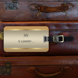 Etiqueta de Bagagem de Dourada Metálica Chic