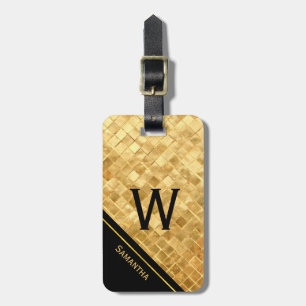 Etiqueta de bagagem de Dourado e preto