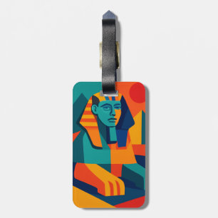 Etiqueta de Bagagem de Esfingx com pop Art