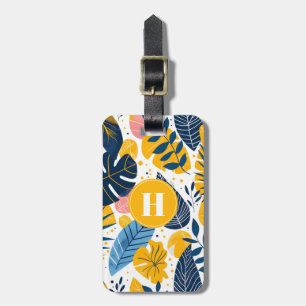 Etiqueta de Bagagem de Folhas Tropicais