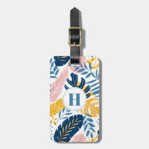Etiqueta de Bagagem de Folhas Tropicais