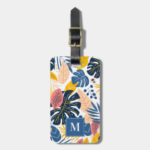 Etiqueta de Bagagem de Folhas Tropicais