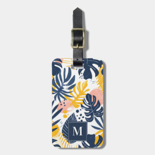 Etiqueta de Bagagem de Folhas Tropicais