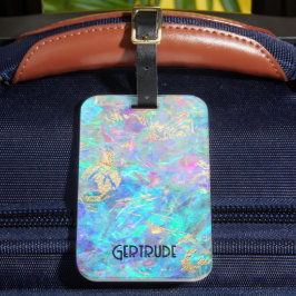 etiqueta de bagagem de foto opal
