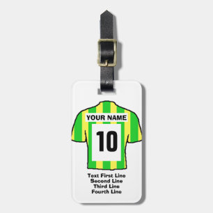 Etiqueta de Bagagem de Futebol - com camisa verde 