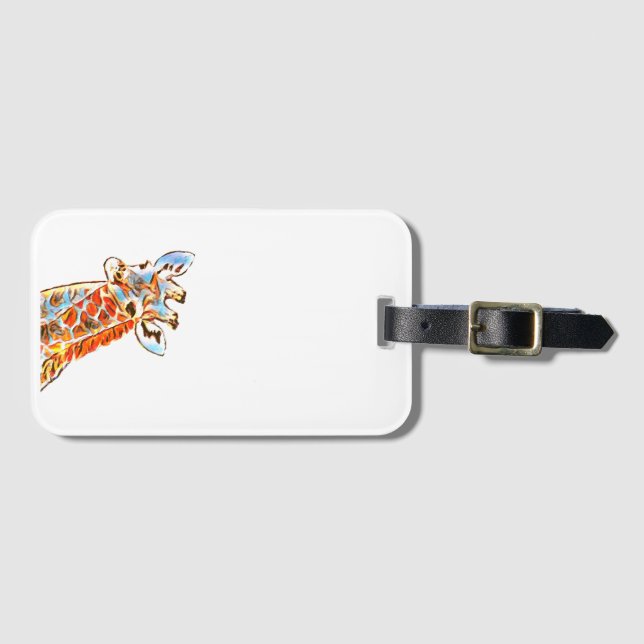 etiqueta de bagagem de girafa (Frente Horizontal)