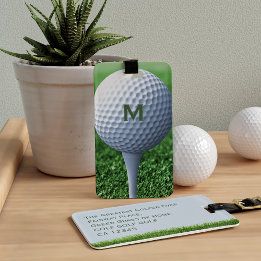 Etiqueta de Bagagem de Golfe Monograma Bola de Gol