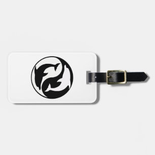 Etiqueta de Bagagem de Golfinhos Yin Yang Personal
