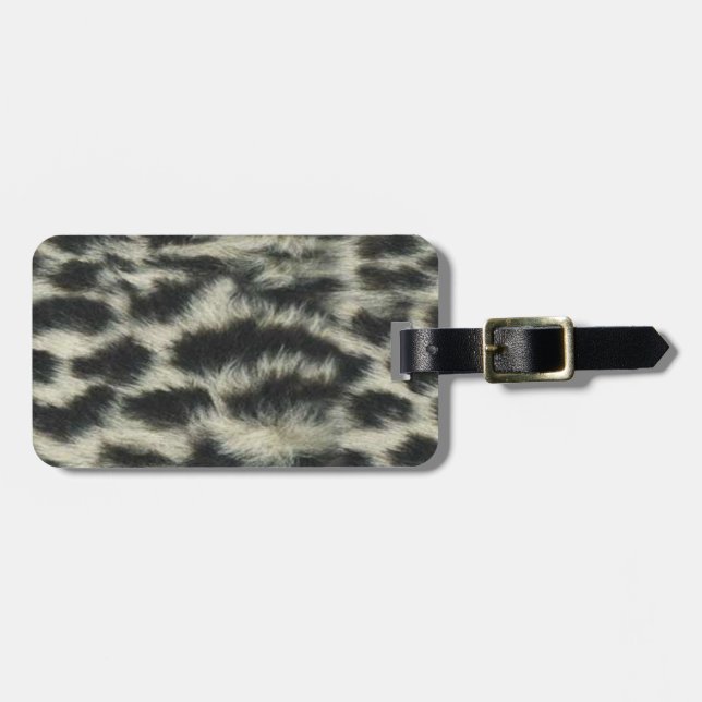 Etiqueta de Bagagem de Leopardo de Neve Personaliz (Frente Horizontal)