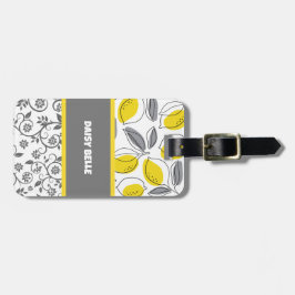 Etiqueta de Bagagem de Limão de Citro Amarelo