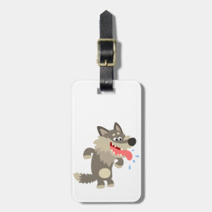 Etiqueta de Bagagem de Lobo de Cartoon Famosa