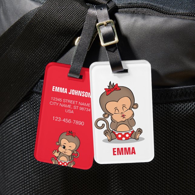 Etiqueta De Bagagem De Macaco Personalizado (K) (Criador carregado)