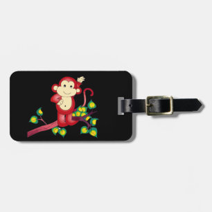 Etiqueta de Bagagem de Macaco Vermelho