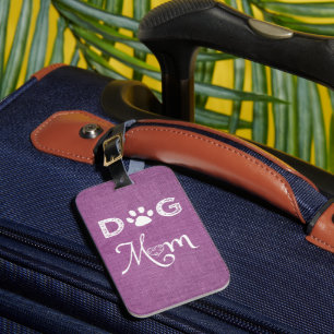 Etiqueta de Bagagem de Magenta Burlap