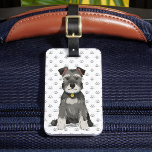 Etiqueta de Bagagem de Meni Schnauzer Cute