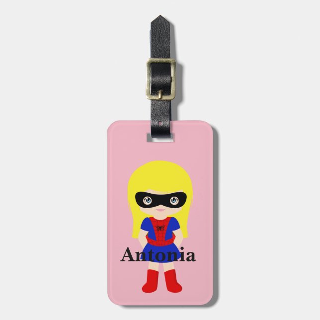 Etiqueta de bagagem de Mini Spidergirl Cute Person (Frente Vertical)