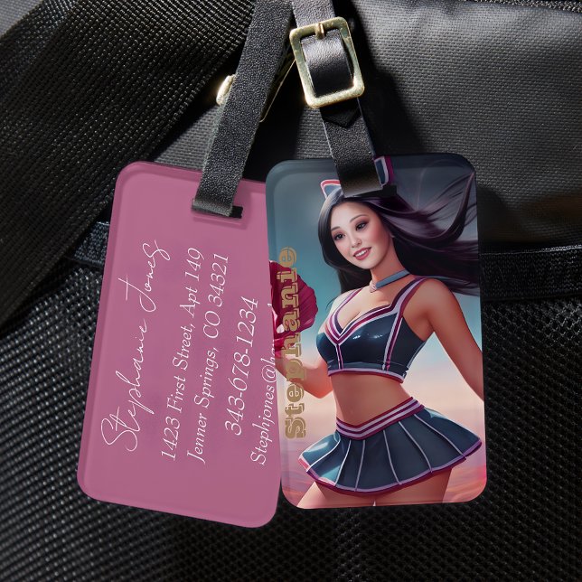 Etiqueta de bagagem de mochila para animação da mo (Criador carregado)