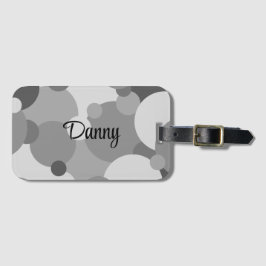 Etiqueta de bagagem de moléculas de cinza negra pe