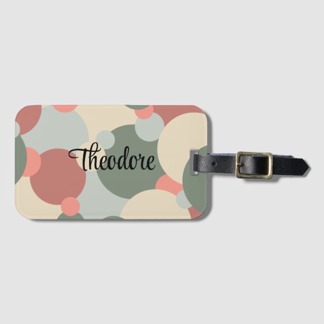 Etiqueta de bagagem de moléculas vermelhas persona (Frente Horizontal)