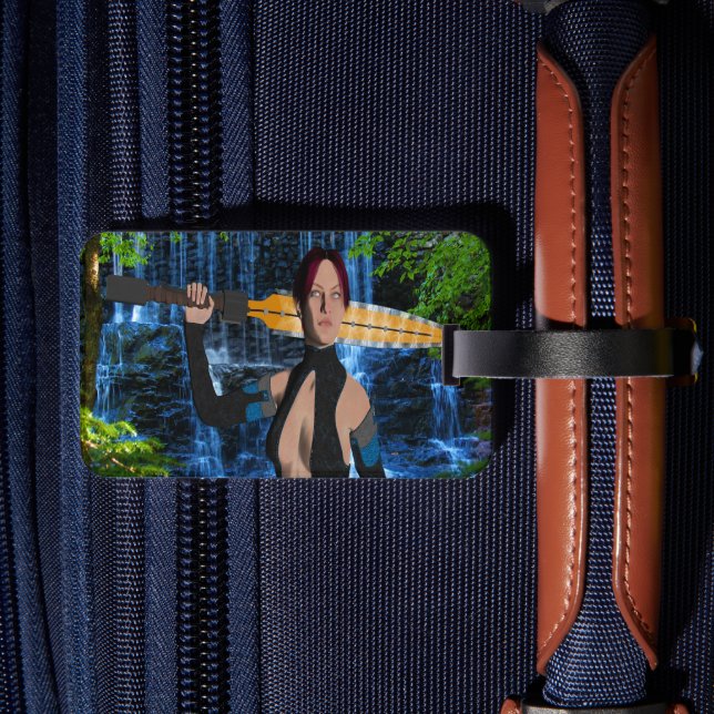 Etiqueta de Bagagem de Mulher Amazônica (Verso Insitu 2)