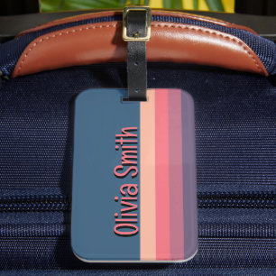 Etiqueta de Bagagem de Nome Azul Moderno