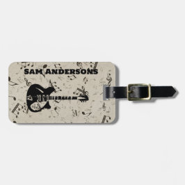 Etiqueta de Bagagem de Onda de Som Rock and Roll G