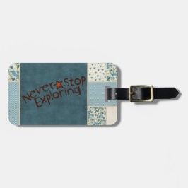 Etiqueta de Bagagem de Patches Azuis