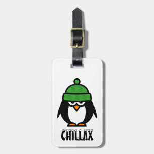 Etiqueta de bagagem de pinguim engraçado Imagem