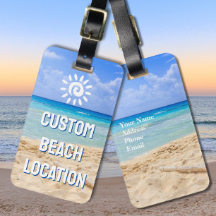 Etiqueta de Bagagem de Praia de Fotografia Persona