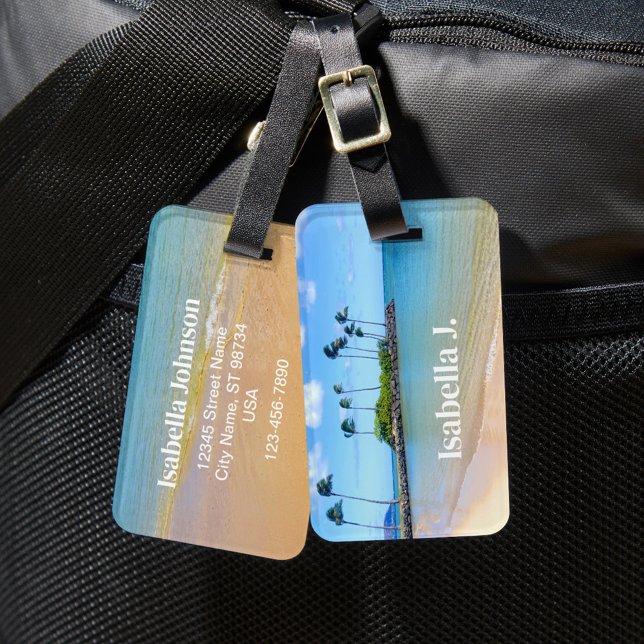 Etiqueta de Bagagem de Praia Sandy Sandy, Árvore d (Criador carregado)