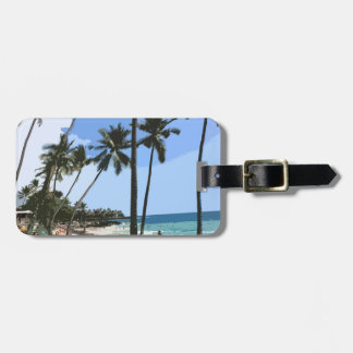 Etiqueta de Bagagem de Praia Tropical