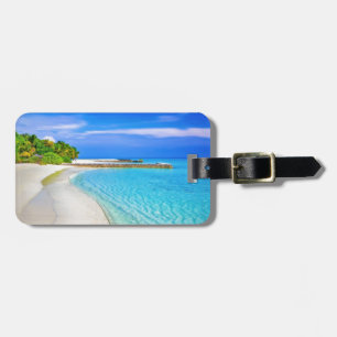 Etiqueta de Bagagem de Praia Tropical
