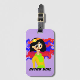 Etiqueta de Bagagem de Rapariga Retro Roxal