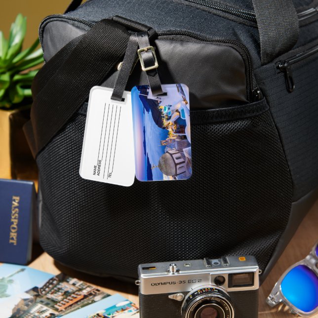 Etiqueta de Bagagem de Scenery Oia (Frente e verso)