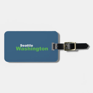 Etiqueta de bagagem de Seattle, Washington com cor