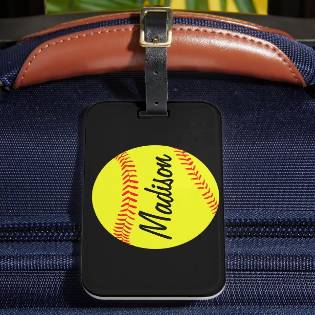 Etiqueta de Bagagem de Softball Personalizada (Frente Insitu 2)