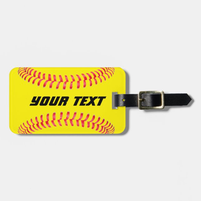 Etiqueta de Bagagem de Softball Personalizada (Frente Horizontal)
