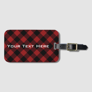 Etiqueta de Bagagem de Tartan de Xadrez Vermelha c