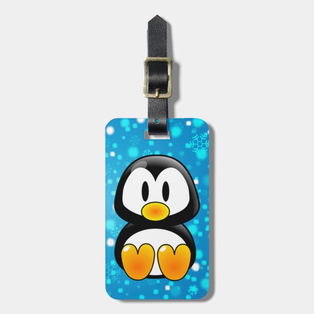 etiqueta de bagagem de tux de pinguim bebê (Frente Vertical)