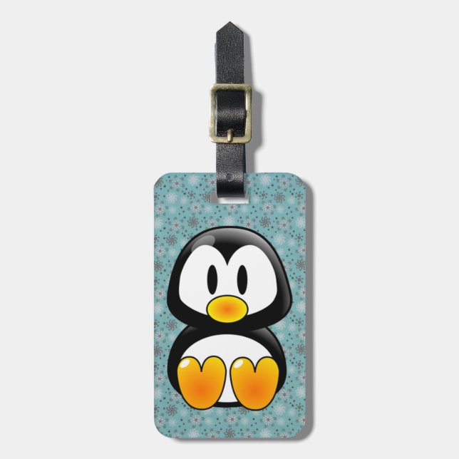 etiqueta de bagagem de tux de pinguim bebê (Frente Vertical)