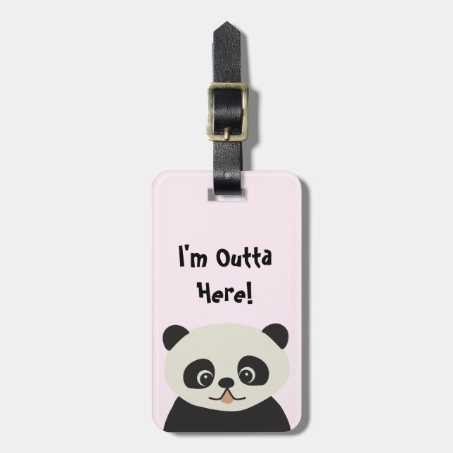 Etiqueta de Bagagem de Urso Panda Personalizado (Frente Vertical)