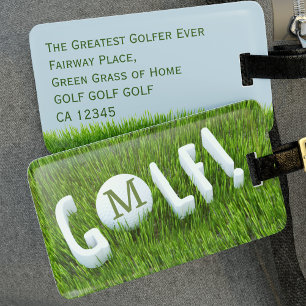 Etiqueta de bagagem de viagem de golfe Monograma d