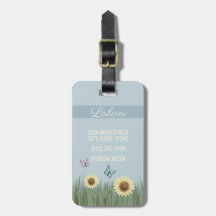 Etiqueta de Bagagem de Viagem Flor de Borboleta Gi