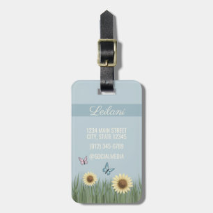 Etiqueta de Bagagem de Viagem Flor de Borboleta Gi